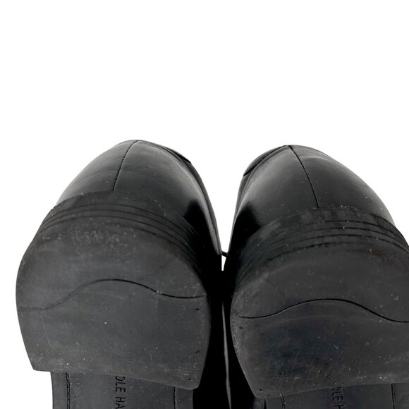 COLE HAAN BLACK TIE LEATHER LOAFER DRESS SHOES - 12M
